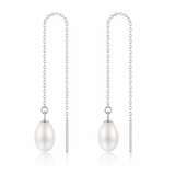 CLAIRE PEARL THREADER EARRINGS