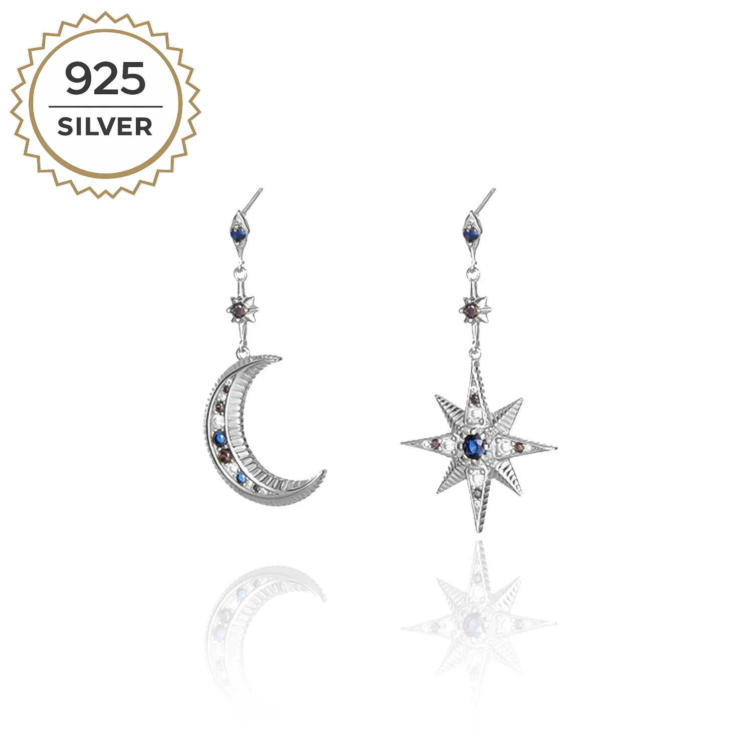 Badged - CELESTE MOON & STAR STUDS