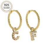 Badged - LARGE MALEA HOOPS with LETTER CHARMS 1,5cm