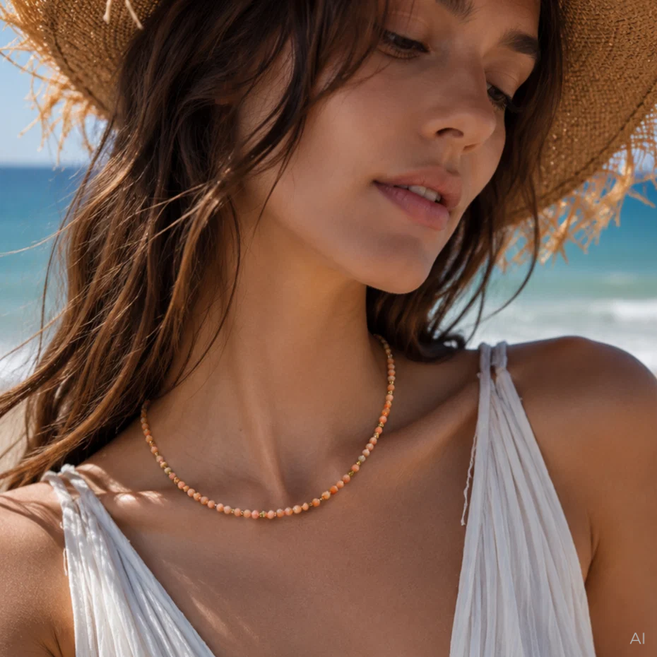 Badged - CORAL WHISPER NECKLACE