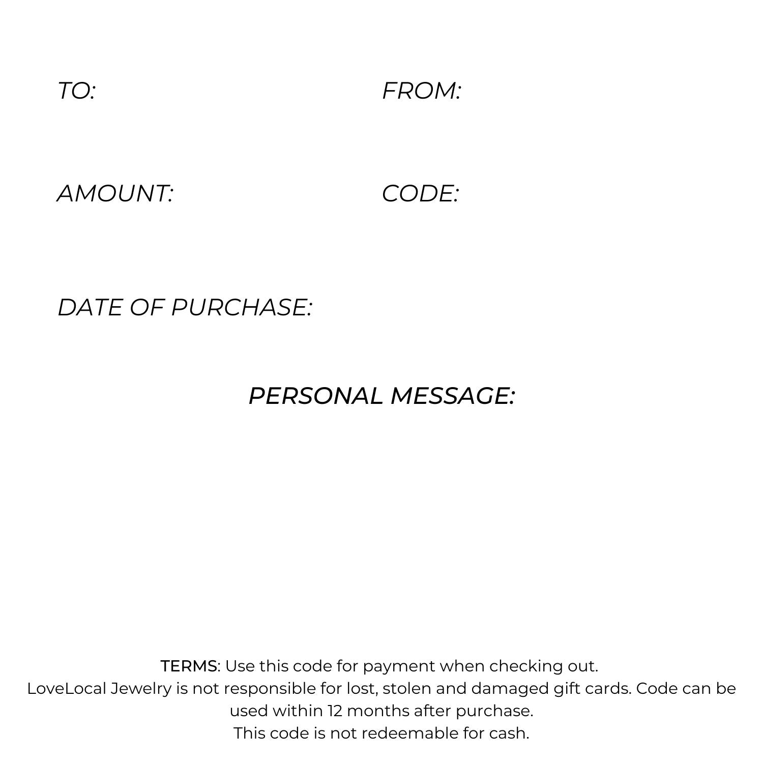 GIFT CARD / GUTSCHEIN