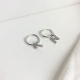 MEDIUM HOOPS with LETTER CHARMS