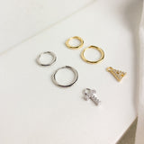 MEDIUM HOOPS with LETTER CHARMS