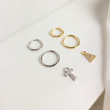 MINI HOOPS with LETTER CHARMS
