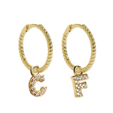 LARGE MALEA HOOPS with LETTER CHARMS 1,5cm