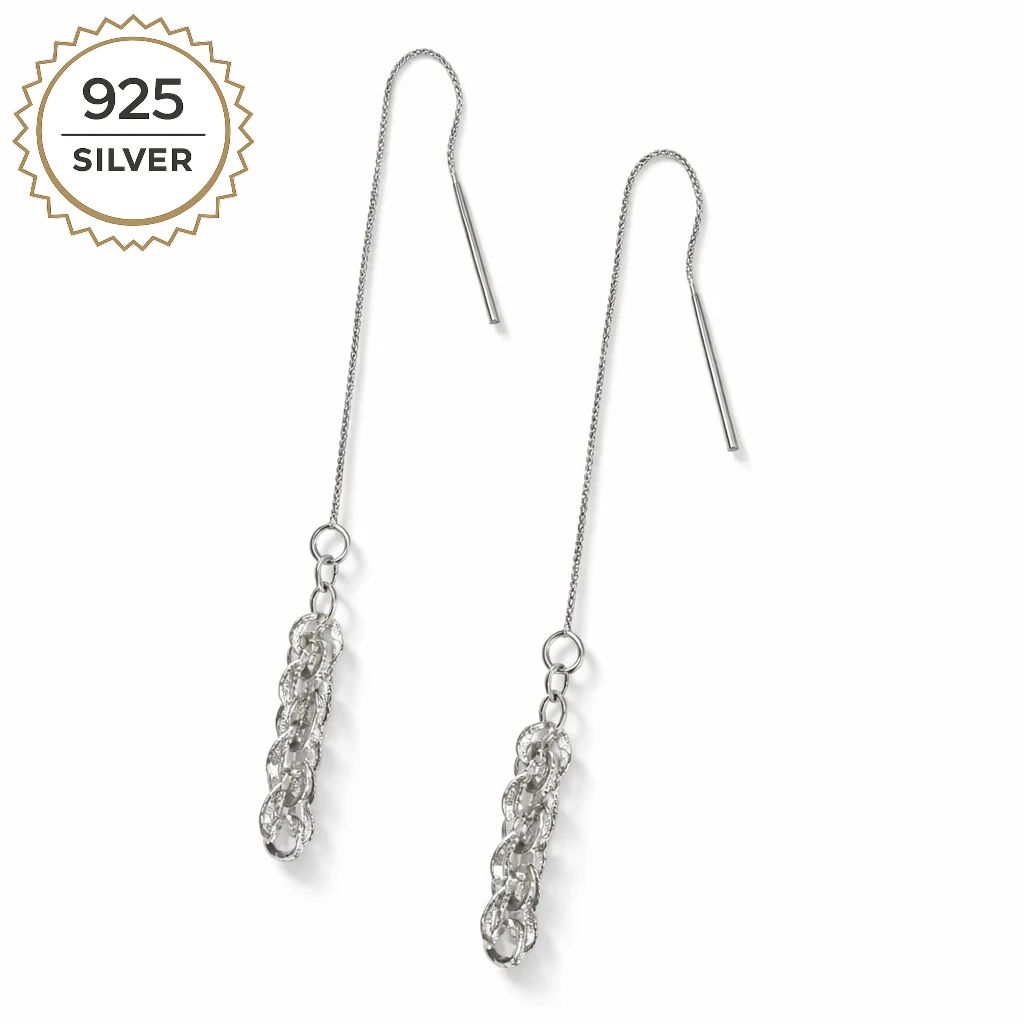 Badged - CASCADE CHAIN THREADER EARRINGS