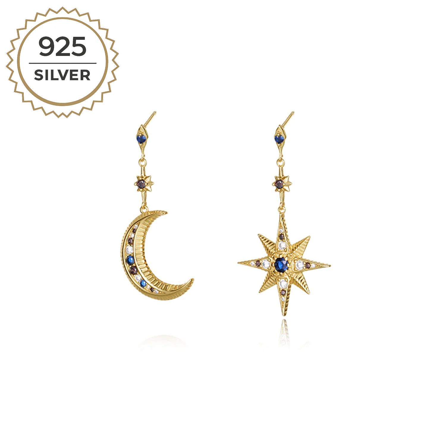 Badged - CELESTE MOON & STAR STUDS
