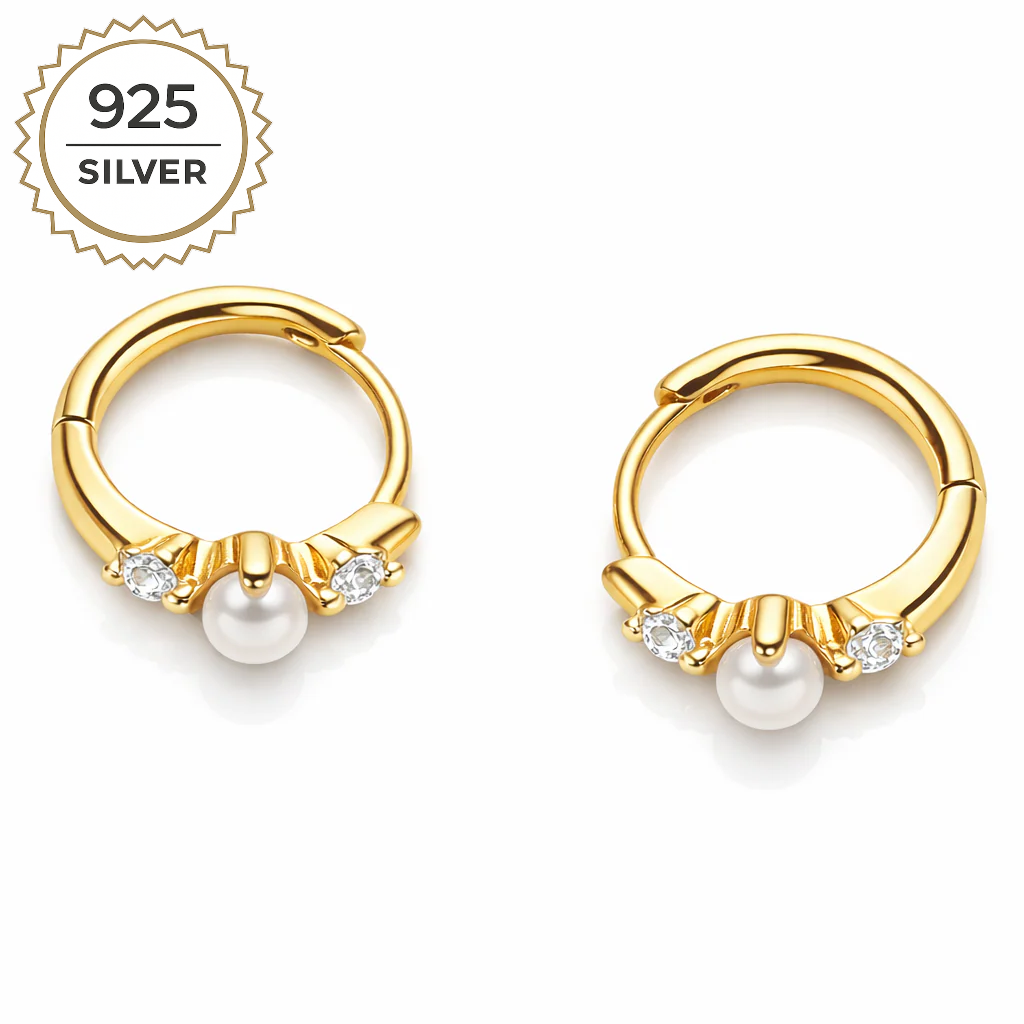 Badged - PEARL HOOPS