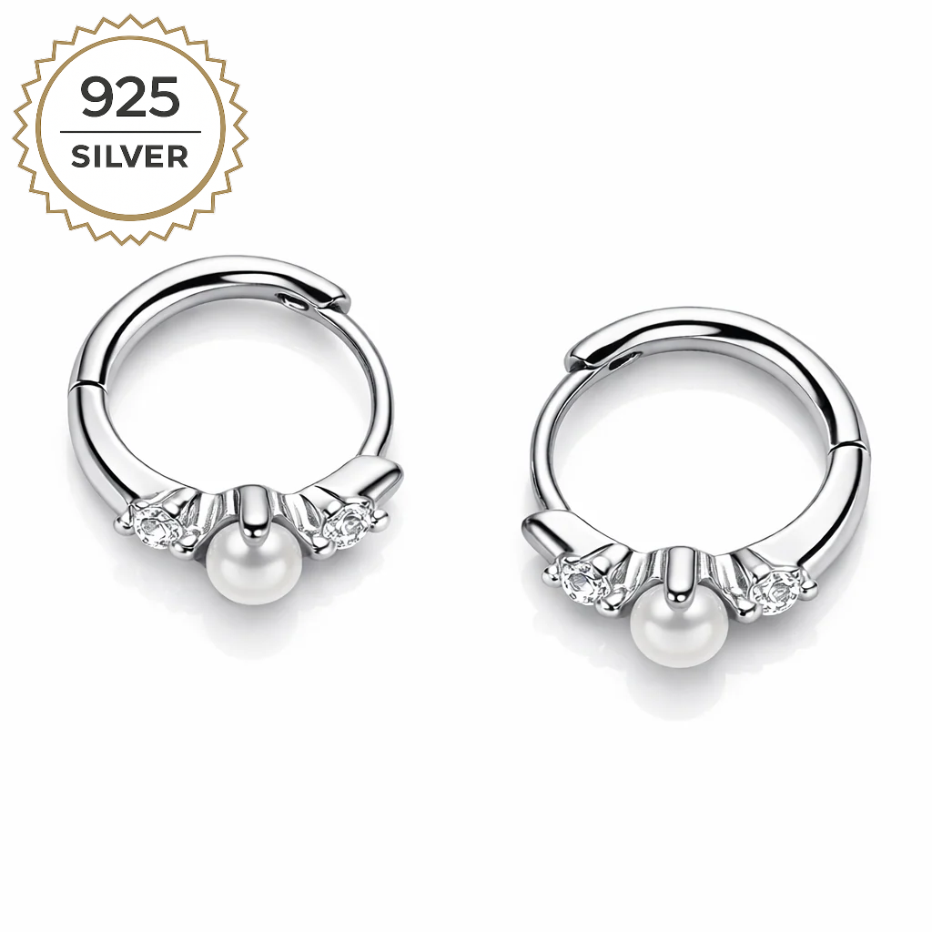 Badged - PEARL HOOPS