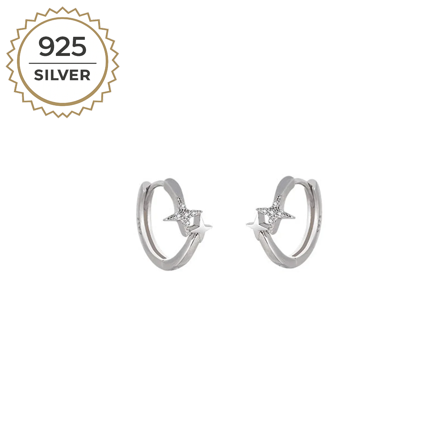 Badged - STAR HUGGIE HOOPS 1,1CM