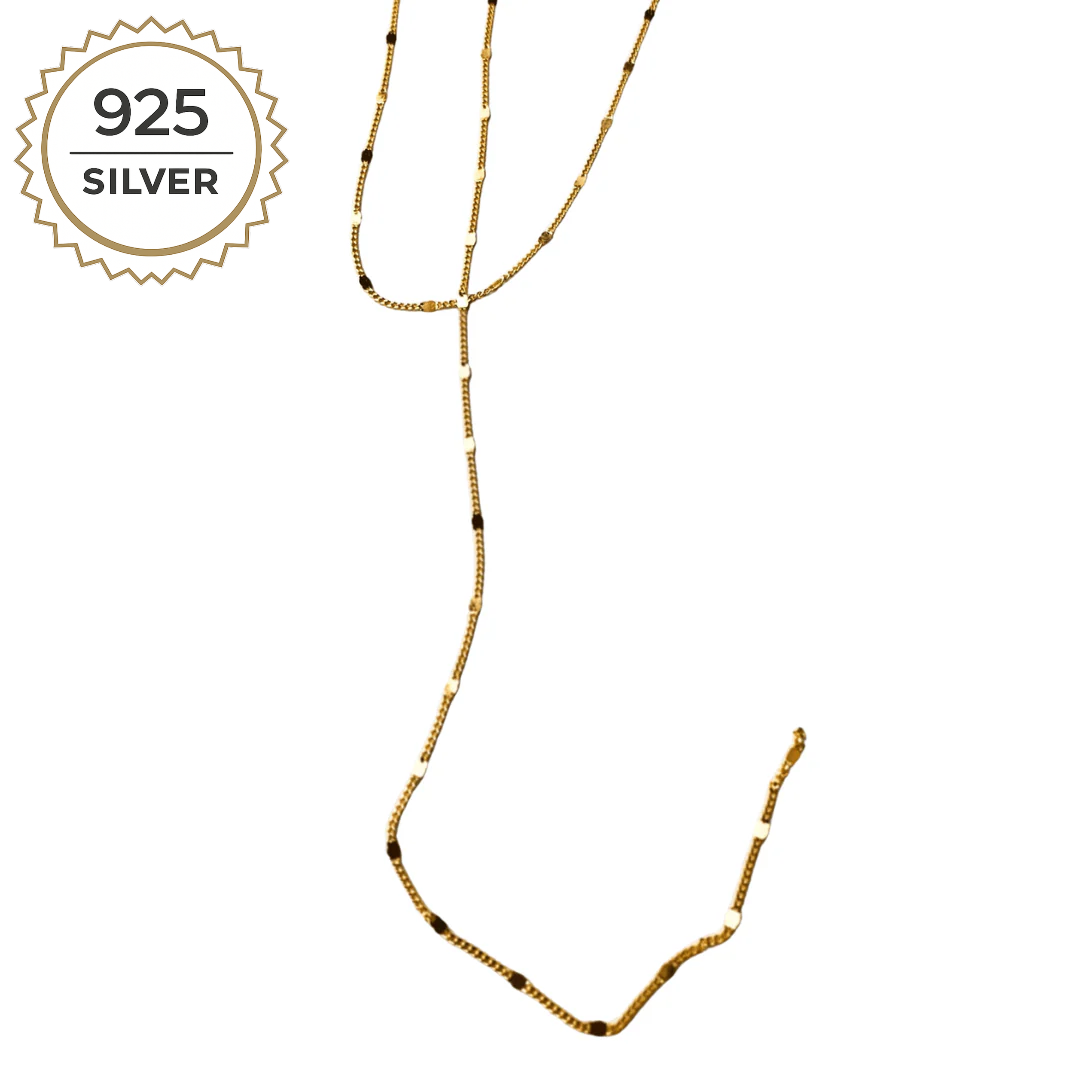Badged - AVA Y DROP DOUBLE LAYER NECKLACE