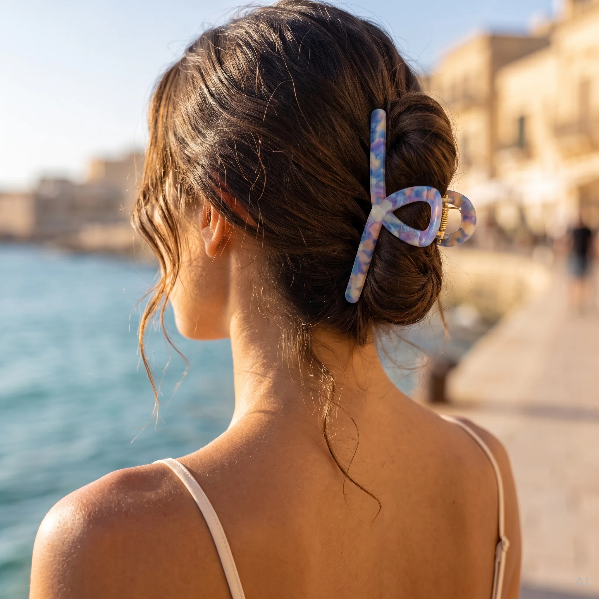 Badged - Shiney Blue Hairclip