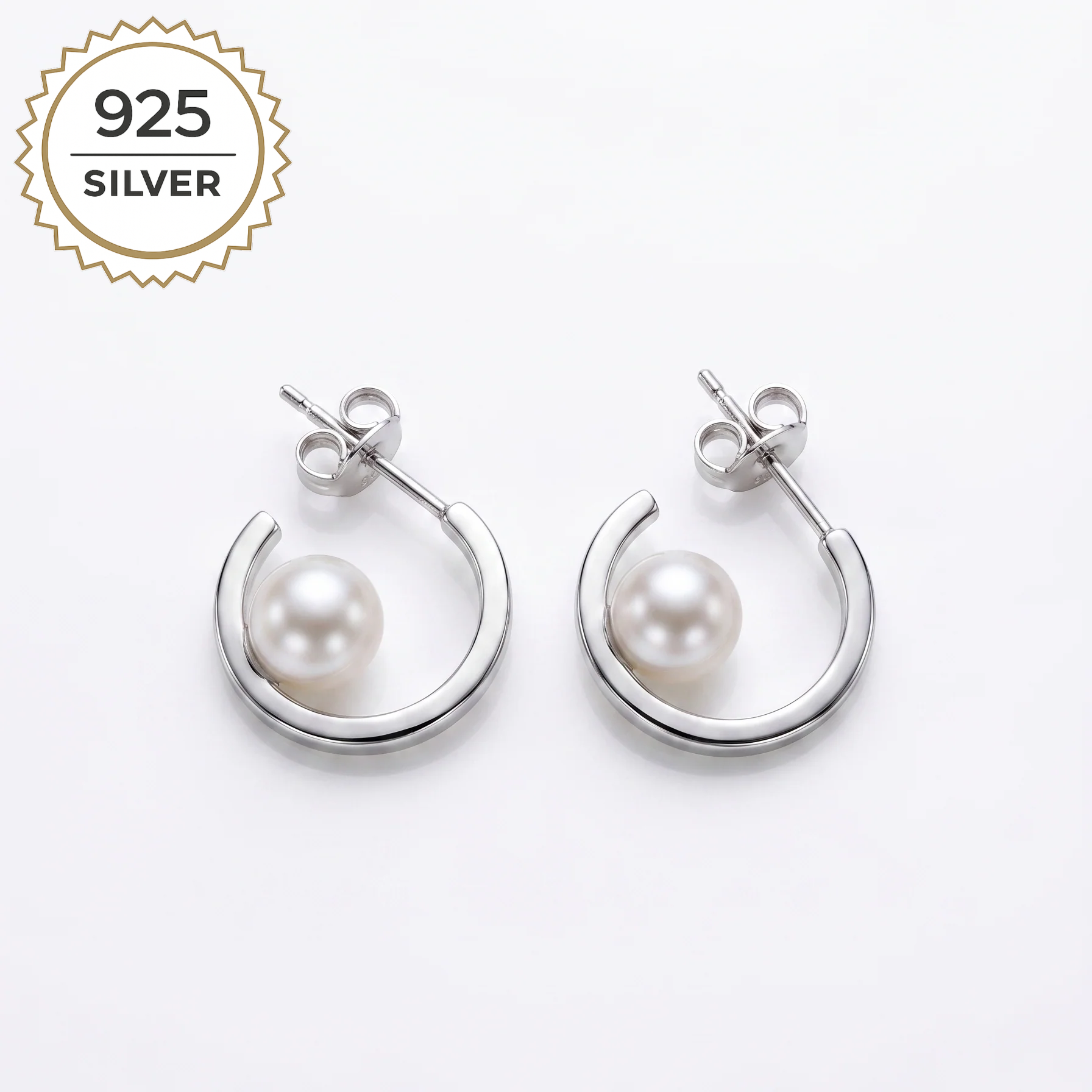 Badged - RIVOLI PEARL HOOPS