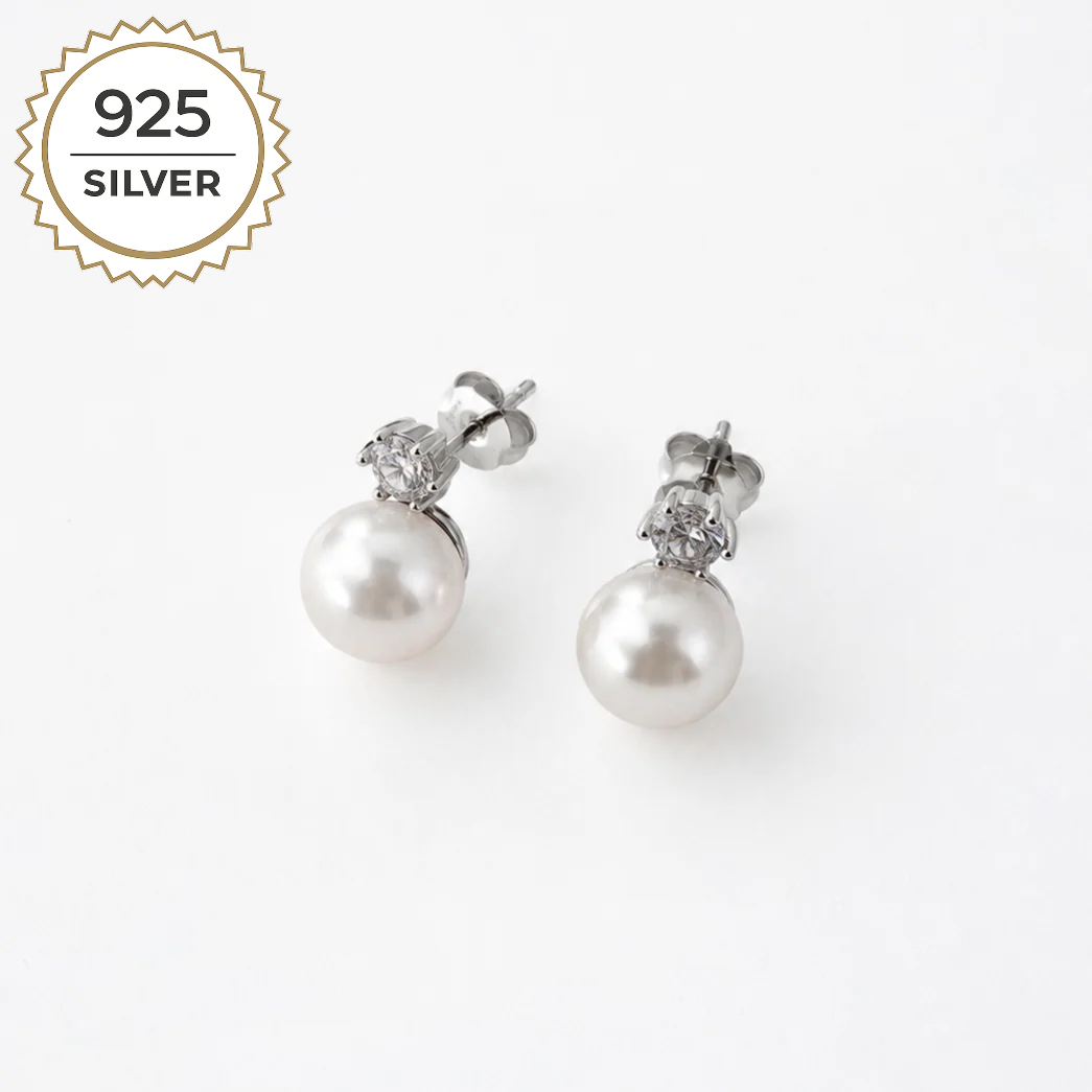 Badged - CELINE PEARL STUDS