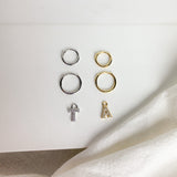 MINI HOOPS with LETTER CHARMS