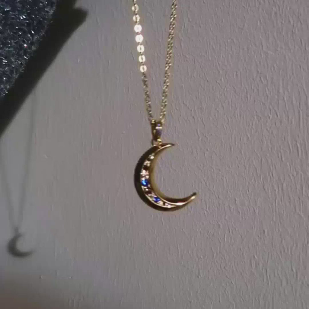 14k and diamond moon pendant necklace – Twigs