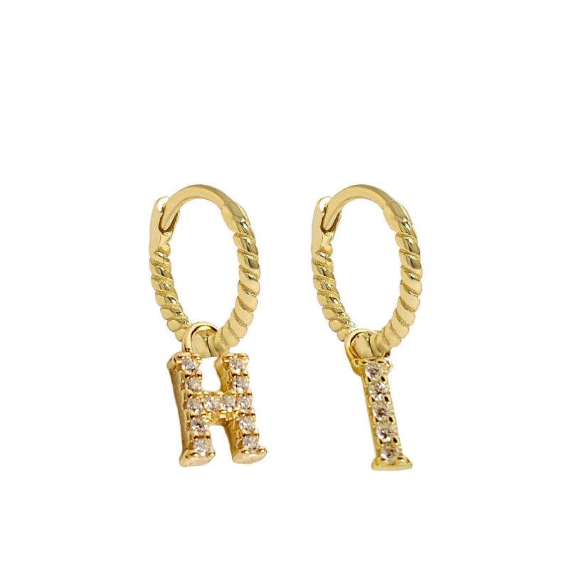 MINI MALEA HOOPS with LETTER CHARMS